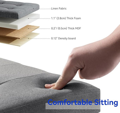 BRIAN & DANY 30 Inches Folding Storage Ottoman Bench, Ottoman with Storage Bench for Bedroom, Living Room, Entryway, Foot Rest with Legs, Dark Gery