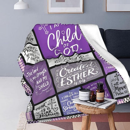 Christian Blanket Gift for Women, Inspirational Throw Blanket for Couch, Soft Lightweight Flannel Blanket, 40"x 50" Thoughts and Prayers Blankets for Bedroom Sofa Living Room Decoration
