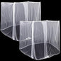 2 Pcs 4 Corners Mosquito Net for Bed Canopies Netting Bed Drapes Mesh for Twin Full Queen King Size Camping Home Outdoor Travel Dormitory(White,L75 X W35 X H60 Inch)