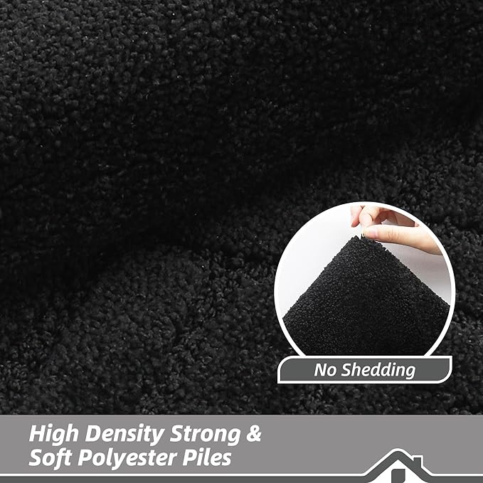 BEQHAUSE Door-Mat-Non-Slip Dirt Trapper Door Mats Low-Profile Front Door Mat Absorbent Floor Mats for Entryway Washable Mud Resistant Home Entrance Doormat,Black,24"x36"