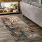 Lahome Modern Abstract Bathroom Runner Rug, 2x4.3 Red Entryway Carpet Runner Rugs with Rubber Backing, Soft Washable Non Slip Laundry Room Rugs and Mats for Bedroom Door Foyer Kitchen Hallway