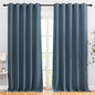 NICETOWN Smoky Blue Sliding Door Curtains 2 Panels Set 118 inches Long, Grommet Thermal Blackout Curtains Privacy Room Divider Sound Reducing for Bedroom/Living Room, W66 x L118