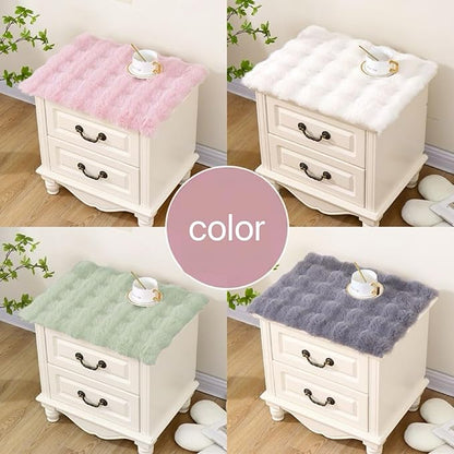 Nightstand Dust Cover Bedside Table Mat lint-Pink