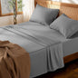 LBRO2M 100% Cotton Sheets Set Deep Pocket 19", 1000 Thread Count Queen Size 4 Piece Bed Sheet Sets Soft Comfortable Bedding All Season (Queen, Gray)