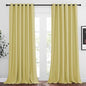 NICETOWN Bedroom Room Darkening Curtains 95 inch Length - Triple Weave Energy Saving Thermal Insulated Solid Grommet Room Darkening Draperies for Patio/Hall (1 Pair, 80 inches Wide, Paler Yellow)