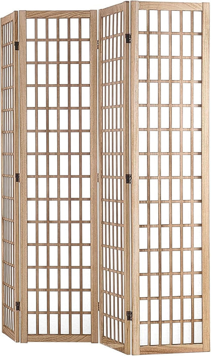 VEVOR Room Divider, 4 Panel Japanese Room Divider, Folding Privacy Screen Indoor, Portable Partition Dividers and Decoration Screens, for Room Separation, Home, Office, Restaurant & Bedroom (Natural)