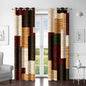 Brown Red Vintage 100% Blackout Curtains for Bedroom 84 inch Length 2 Panels Set Modern Abstract Geometric Black Out Curtains Insulated Room Darkening Window Drapes for Living Room, 52Wx84L