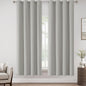 ChrisDowa 100% Blackout Light Grey Solid Curtains 72 Inches Long 2 Panels for Bedroom Living Room,Farmhouse Room Darkening Thermal Insulated Soundproof Grommet Top Window Treatment Drapes,52x72