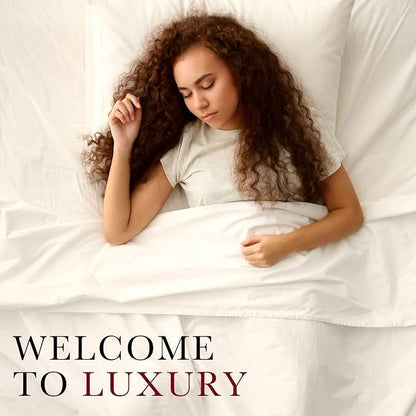 Red Land Cotton Luxury Sheet Set | 100% American Grown Cotton Basics | Premium Hotel Ultra-Soft Lightweight 4 Piece USA Made Deep Pocket Fitted Flat Sheet & pillowcases Percale Weave (Twin XL/Natural)