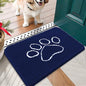 OLANLY Dog Door Mat for Muddy Paws 24x16, Paw Print Design, Absorbs Moisture and Dirt, Absorbent Non-Slip Washable Doormat, Quick Dry Chenille Mud Mat for Dogs, Entry Indoor Entryway Carpet, Navy Blue
