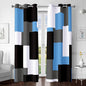 Light Blue 100% Blackout Curtains for Bedroom 72 inch Length 2 Panels Set Grey Modern Abstract Geometric Black Out Curtains Insulated Room Darkening Window Drapes for Living Room, 42Wx72L