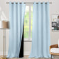 BGment Baby Blue 100% Blackout Curtains for Nursery Bedroom 90 Inch Length 2 Panels, Thermal Insulated Full Light Blocking Grommet Noise Cancelling Window Curtains for Kids Room, 52 Inch Wide Each