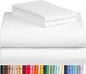 LuxClub 4 PC California King Sheet Set, Deep Pockets Wrinkle Free Cooling Bed Sheets Hotel Bedding for Women, Men, Includes 1 Fitted Sheet, 1 Flat Sheet and 2 Pillowcases-White
