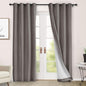 Macochico 100% Blackout Curtains Luxury Chenille Curtains for Living Room Thermal Blackout Curtains for Bedroom Hotel Banquet Classic Decor Stone Grey Curtains with Tieback 72" Wx96 L Grommet 1 Panel
