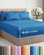 Extra Deep Cal King Sheet Set - 6 Piece Breathable and Cooling Sheets - Hotel Luxury Bed Sheets Set - Easy Fit - Soft, Wrinkle Free and Comfy Sheets Set - Denim Blue Sheet Set with Extra Deep Pockets