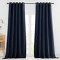 NICETOWN Blackout Living Room Curtains 102 inches Long - Grommet Thermal Insulated Window Drapes Room Divider Blinds Sound Reducing (W66 x L102, Navy, 2 Pieces)