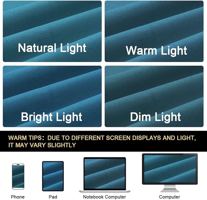 PrinceDeco Blackout Curtains for Bedroom 84" Long Thermal Insulated with White Liner Textured Linen Look Curtain Draperies, Grommet Vertical Drapes Privacy for Hall Room, 2 Panels, Blue Sapphire
