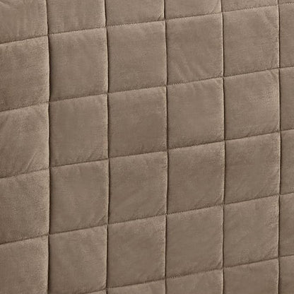 Camden Luxury Bedding | Neutral Sand Color | Fitted Hollywood Daybed Bedding | Faux Suede Box Quilted Design | 5 Piece Set Includes Hollywood Cover, 2 Bolster Shams, and 2 Bolster Pillows