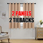 MIUCO Room Darkening Grommet Thermal Insulated Blackout Window Curtains Panels for Gilrs Room Window 1 Pair 52x63 Inch Taupe, Bonus 2 Tie Backs Included
