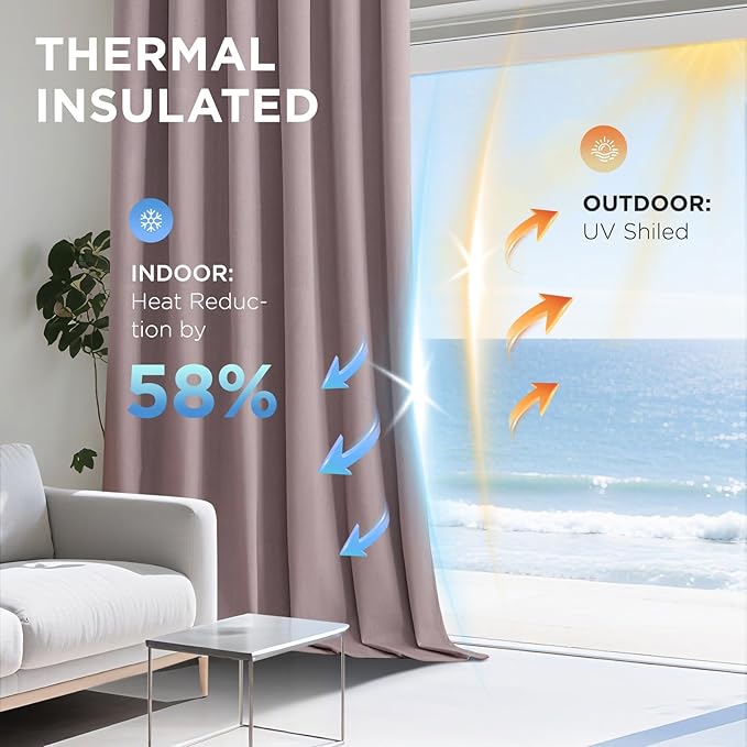 Joydeco Rose Pink 100% Blackout Curtains 72 Inch 2 Panels, Luxury Thermal Pink Velvet Curtains for Bedroom Living Room, Soundproof Blackout Window Drapes, Rod Pocket & Back Tab (52W x 72L)