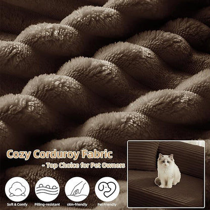 4-in-1 Convertible Folding Sleeper Sofa Bed, Fold Out Floor Sofa Couch with Fixed-Shape Frame, Cloud Corduroy Foldable Mattress Couch for Living Room Bedroom (78" Corduroy, Dark Brown)