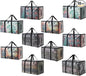 Heavy Duty 93L (24.5 Gallon) Stackable Storage Bins with Fully Openable Lids, Moving Bags Heavy Duty, Clear Plastic Totes for Moving Storage, Home Organization, Closet, Dorm Room 10 pack