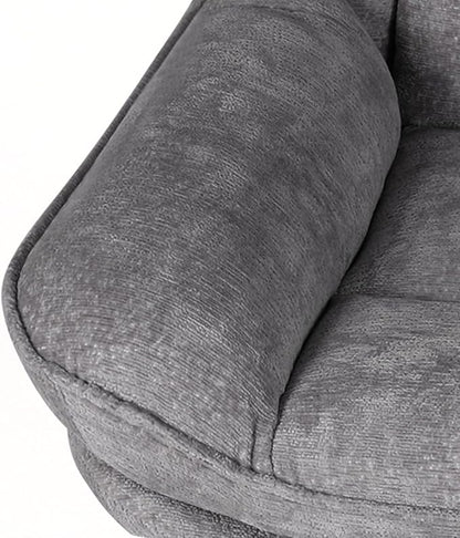 360°Free Swivel Accent Chair Set of 2 for Living Room, Slightly 20°Rocking, 24" High Backrest Upholstered Armchair, Ergonomic Design, Chenille Breathable Soft Fabric Modern Single Sofa, Gray