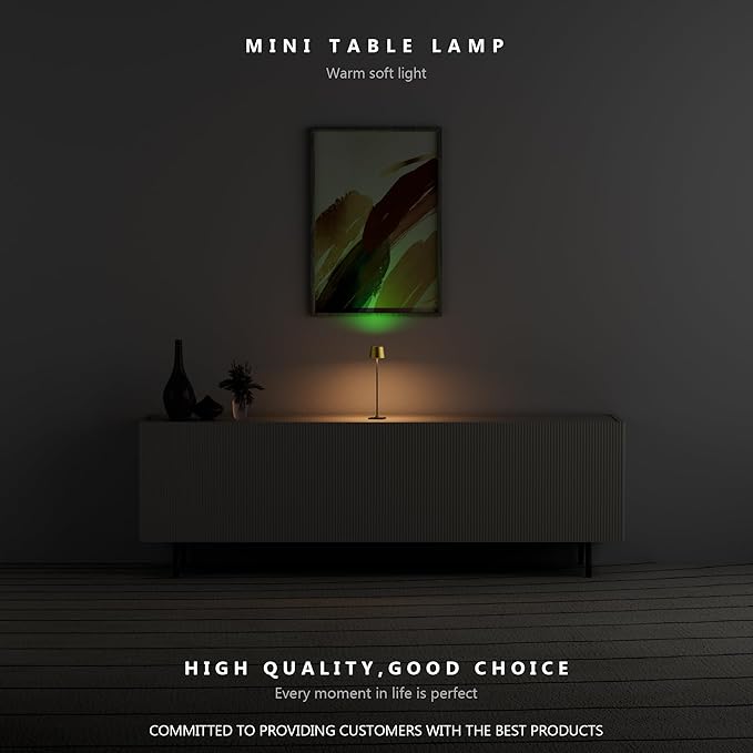 Modern LED Color-Changing Cordless Table lamp, 7 Colors, metal Shade, Touch control with sleep mode for Restaurant, Bedroom, Outdoor Camping, Night Light, Rechargeable (Antique Brass&Black 1 PACK)