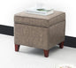Adeco 17.5" Square Faux Leather Ottoman with Storage - Upholstered PU Foot Rest - Flip Top Footstool with Sturdy Wood Legs, Small Cube Coffee Table Extra Seat for Living Room, Bedroom, Coffee Brown