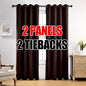 MIUCO Room Darkening Soild Grommet Window Blackout Curtains Two Panels for Bedroom 52x95 Inch Chocolate, Bonus 2 Tie Backs Included