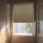 HESTIA No Drill Cordless Blackout Roller Shades Screwless Waterproof Shower Window Blinds, Auto-Retraction Easy Install Blind for Bathroom/Kitchen/Office/Exterior, Greige, 39" W x 72" H