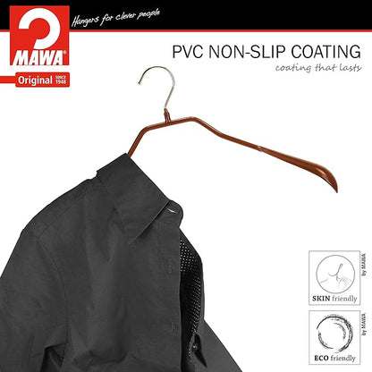 MAWA by Reston Lloyd, Non-Slip Steel Suit/Jacket Hanger, Wide Supportive Sholders with Rotating Hook, Copper, Set of 5 (42-L)
