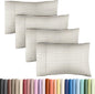 King Pillow Cases Set of 4 - Ultra Soft Hotel Quality Pillowcase Covers - Comfy, Cozy & Wrinkle Free - Shrinkage and Fade Resistant - Machine Washable Pillow Protectors - 4 Piece Set - Beige Stripes 2