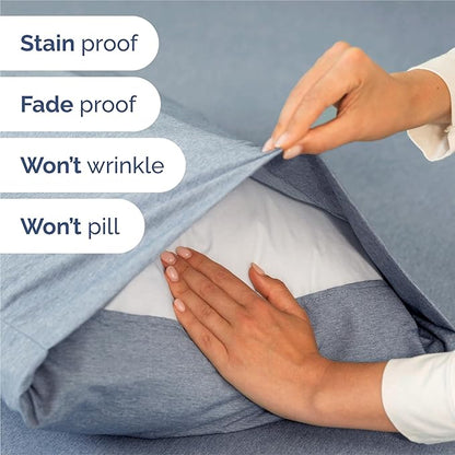 King 6 Piece Sheet Set - Cooling & Breathable - Hotel Luxury Bedding, Includes Fitted Sheet for Women, Men, Kids and Teens - 1 Flat, 1 Fitted Sheet, 4 Pillowcases with Deep Pockets - Heathered Blue
