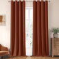 ChrisDowa 100% Blackout Terracotta Solid Curtains 102 Inches Long 2 Panels for Bedroom Living Room,Farmhouse Room Darkening Thermal Insulated Soundproof Grommet Top Window Treatment Drapes,52x102