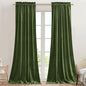 StangH Moss Green Curtains for Doorway Bedroom Velvet Blackout Thermal Insulated Window Drapes, Christmas Home Decor for Living Room/Patio/Nursery Kids, W42 x L84, 2 Panels