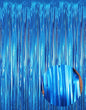 GOER 3.2 ft x 9.8 ft Metallic Tinsel Foil Fringe Curtains Party Photo Backdrop Party Streamers for Birthday,Graduation,New Year Eve Decorations Wedding Decor (3 Pcs,Matte Blue,Thick Material)