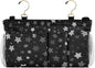 Bedside Caddy Hanging Bunk Bed Caddy Bed Organizer Hanging Pocket with 2 Hooks Bedside Storage Organizer Pocket Bag Holder Silver Stars Black