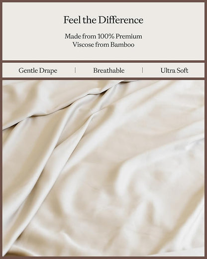 Cozy Earth Luxury Bed Sheet Set - 100% Viscose from Bamboo Fabric, Ultra-Soft & Breathable, Fits Regular & Deep Pocket Mattresses up to 20" - 4 Pieces Twin Sheet Set Driftwood