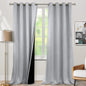 BGment Thermal Insulated 100% Blackout Curtains for Bedroom with Black Liner, Double Layer Full Room Darkening Noise Reducing Grommet Curtain (55 x 96 Inch, Light Grey, 2 Panels)