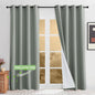 KGORGE 4-in-1 Soundproof Anti Dust 100% Blackout Curtains with Melt-Blown Layer Noise Reducing Thermal Insulating Window Drapes for Bedroom Nursery, W 52 x L 84, Sage Green, 2 Panels