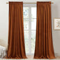 StangH Burnt Orange Velvet Curtains - Vibrant Thermal Insulated Drapes for Living Room, Rod Pocket Soft Thermal Insulated Curtains, Warm Autumn Decor, W52 x L94, 2 Panels