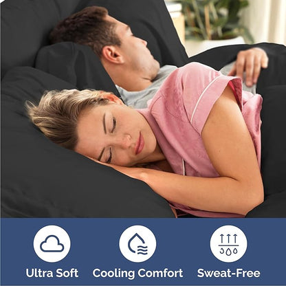 Cal King 6 Piece Sheet Set - Cooling, Comfy & Breathable - Hotel Luxury Bedding, Includes Fitted Sheet for Women, Men, Kids & Teens - 1 Flat, 1 Fitted Sheet, 4 Pillowcases with Deep Pockets - Black
