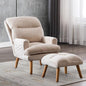 INZOY Accent Chairs with Ottoman Set, Modern Velvet Armchair with Adjustable Backrest, Comfy Lounge Chair for Living Room Bedroom, Creamy