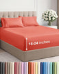 Extra Deep Twin XL Sheet Set - 4 Piece Breathable & Cooling Sheets - Hotel Luxury Bed Sheets Set - Easy & Secure Fit - Soft, Wrinkle Free & Comfy Sheets Set - Coral Sheet Set with Extra Deep Pockets