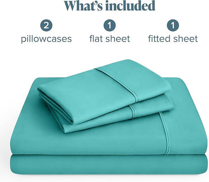 Bare Home Hotel Luxury Twin XL Sheet Set, Extra Soft - 4 Piece Set - Deep Pockets - Easy Fit - Cooling & Breathable - Wrinkle, Fade, Stain Resistant - Includes 2 Pillowcases (Twin XL, Turquoise)