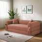 80" Convertible Sofa Bed, 3-in-1 Corduroy Folding Pull Out Couch with Pillows, No Assembly Modern Boneless Couch Compression Sofa in Box, Floor Sofa with Side Storage Pocket for Living Room,Pink