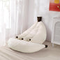 Banana Bean Bag Chair with Ottoman, Floor Sofa Bed with Footrest, Comfy Convertible Lounger for Teens & Adults, Plush Couch for Bedroom, Living Room or Dorm, M-Cream