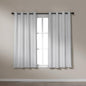 Amazon Basics Faux Linen Blackout Curtains for Bedroom and Living Room, 2-Piece Set with Grommets, 42" W x 63" L, White
