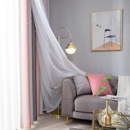 Star Kids Room Curtains, 63 Inch Length, 2 Panels, Light Blocking, Nursery & Girls Style